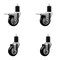 Service Caster 3.5'' SS Black Poly Swivel 1-3/4'' Expanding Stem Caster Set 2 Total Lock Brakes, 4PK SCC-SSEXTTL20S3514-PPUB-BLK-2-S2-134 - alternate 1